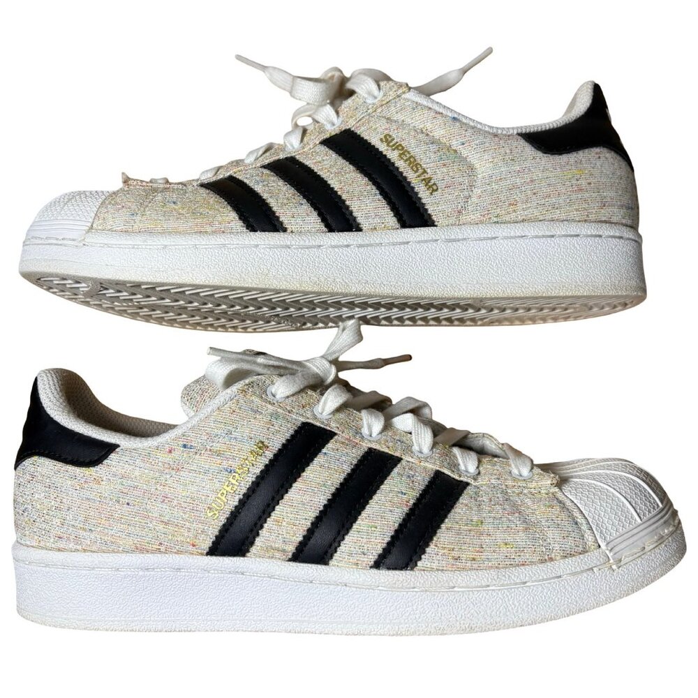 Adidas Superstar Tan Speckled Canvas Shell Toe Sneakers Women 6 - Picture 4 of 10